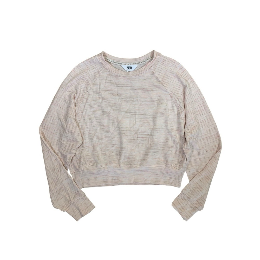 Athleta Girl Pink Space Dye Cropped Sweatshirt XL 14